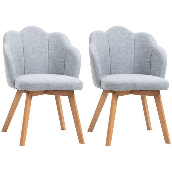 Conjunto de 2 Cadeiras de Cozinha com Assento e Encosto Acolchoados Estilo Moderno Carga Máxima 120 kg 58x60x82 cm