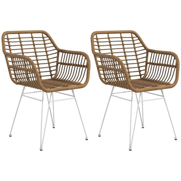 Conjunto de 2 Cadeiras de Sala de Jantar com Pés de Aço Carga Máxima 120 kg 56x60x79 cm