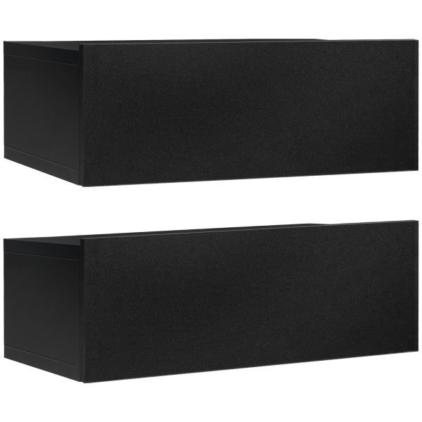 Conjunto de 2 Mesas de Cabeceira com 1 Gaveta 40x30x15 cm Preto - Image 1