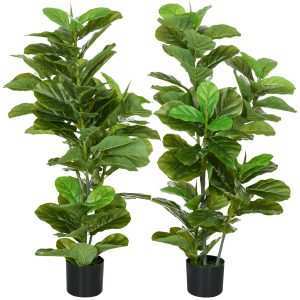 Conjunto de 2 Plantas Artificiais Ficus 110 cm