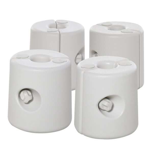 Conjunto de 4 Pesos para Tendas Dobráveis Suportes Enchíveis com 9 kg Água Maçanetas Fixação Ø22/24x25 cm Branco