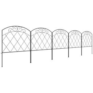 Conjunto de 5 Cercas Decorativas para Jardim de Metal Combinação Livre em Forma de Arco