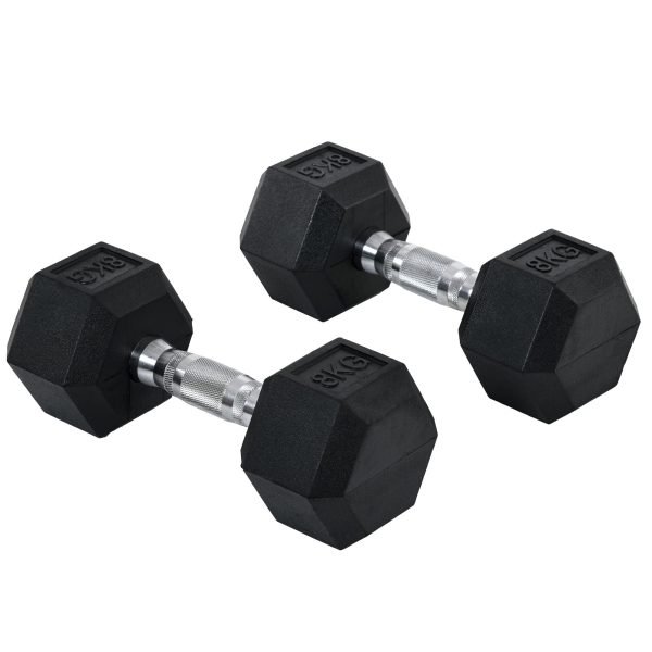 Conjunto de Halteres 16 kg com Barra Metálica e Cabeça Hexagonal 30