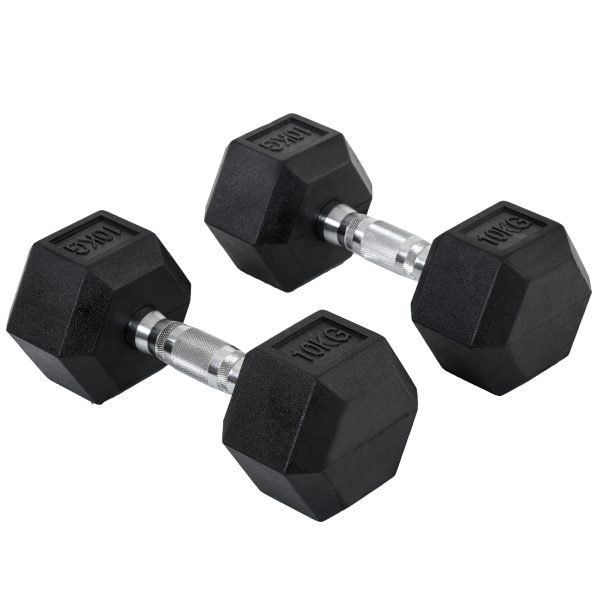 Conjunto de Halteres 20 kg com Barra Metálica e Cabeça Hexagonal 31x13
