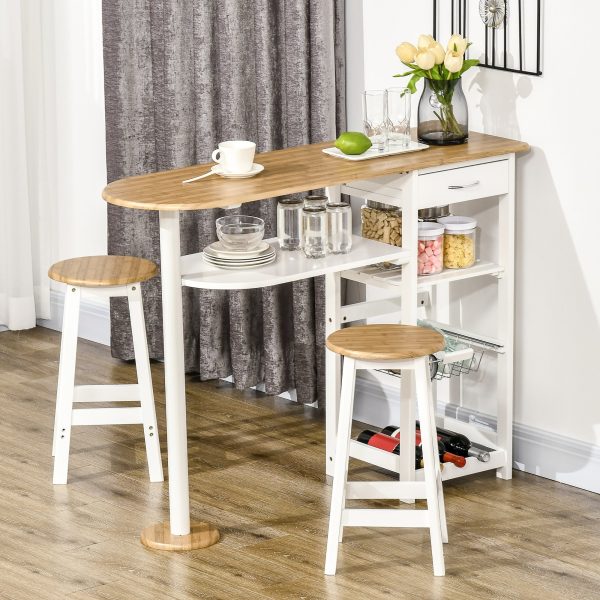 Conjunto de Mesa de Bar com 1 Gaveta