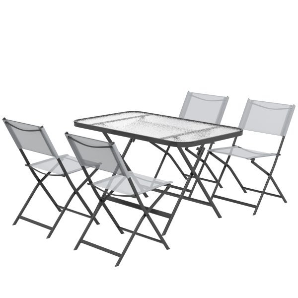Conjunto de Refeição de 5 Peças com Mesa de Vidro Temperado Estilo Moderno
