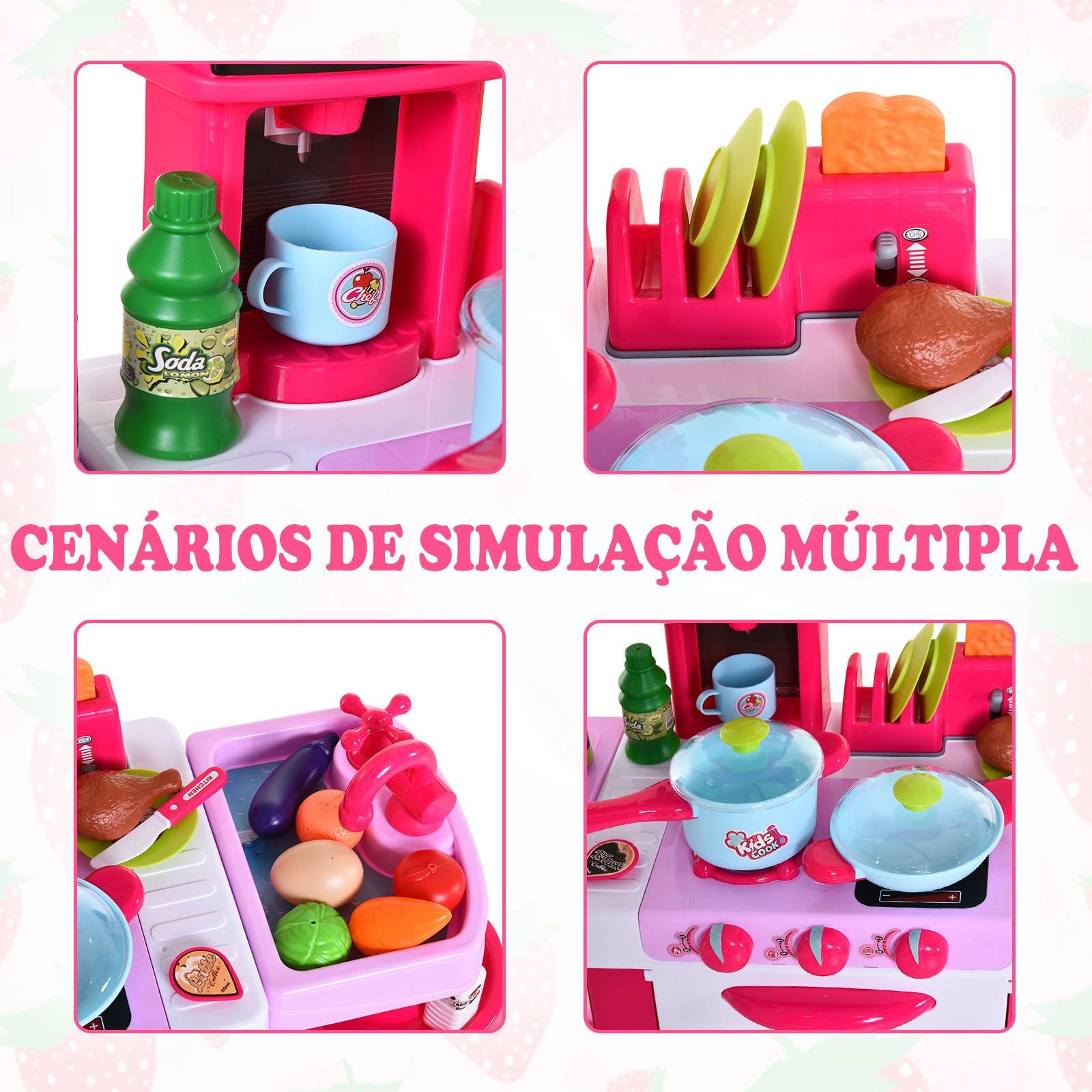 Conjunto de brinquedos educativos para crianças acima de 3 anos com 38  peças rosa | O Meu Jardim