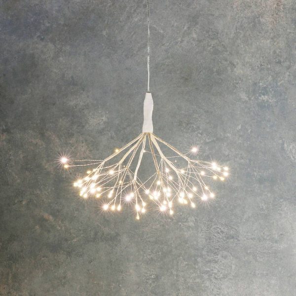Dente De Leão Led Suspenso 20Cm 80 Leds Ip44 Luz Fria Transf