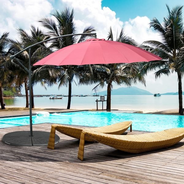 Duas Peças 28 kg para Chapéu de Sol com Alça e Preenchido com Cimento para Base Cruzada 92x92x5cm