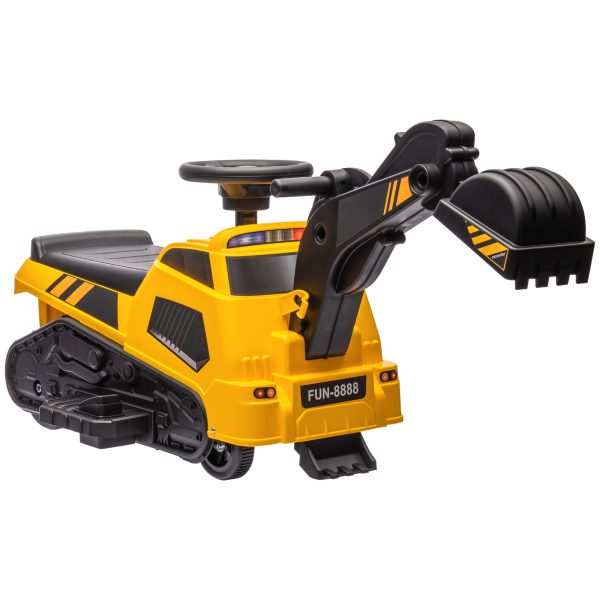 Escavadora Elétrica para Crianças acima de 18 Meses com Bateria 6V Pá e Rolo Compressor Carga Máxima 25 kg 100x43x48