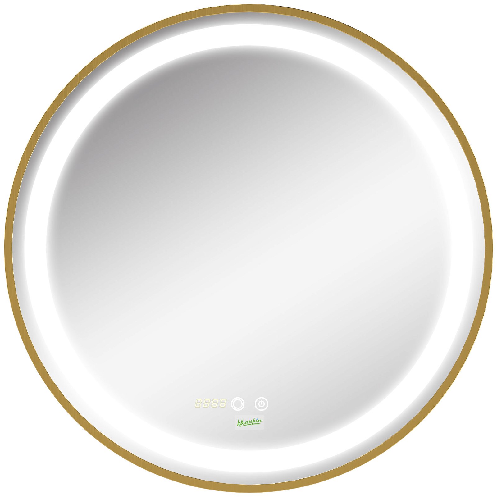 Espelho de casa de banho luminoso redondo com LEDs preto C80 x A80 - NUMEA