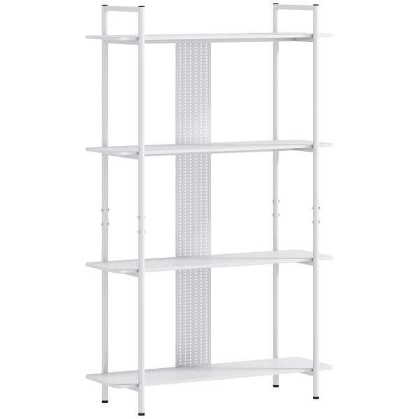 Estante de 4 Níveis com Painel Perfurado e Estrutura Metálica 100x35x160