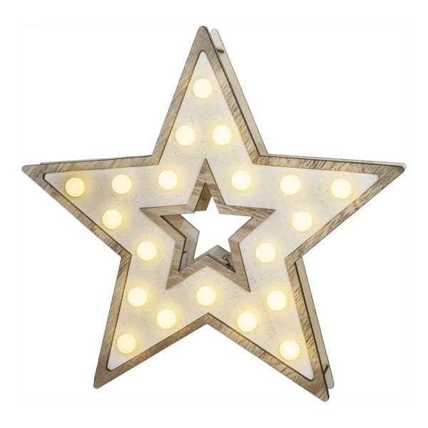 Estrela De Madeira 20 Leds 25