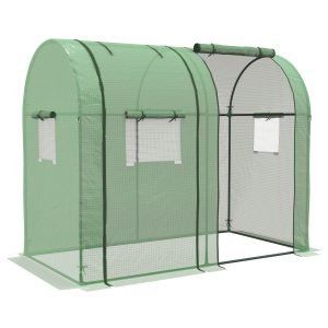 Estufa Resistente com 4 Janelas 2 Portas com Fecho de Correr Anti-UV 185x94x150 cm