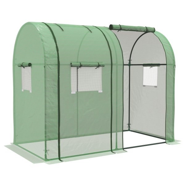 Estufa Resistente com 4 Janelas 2 Portas com Fecho de Correr Anti-UV 185x94x150 cm