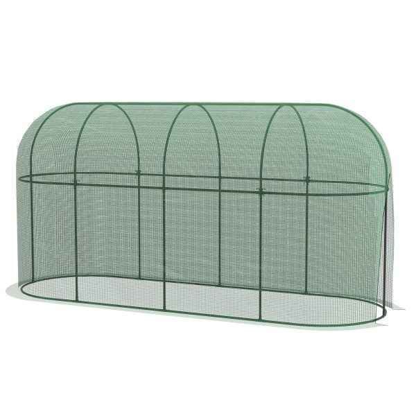Estufa de Exterior com Porta com Fecho de Correr e Estrutura de Aço 300x100x150 cm