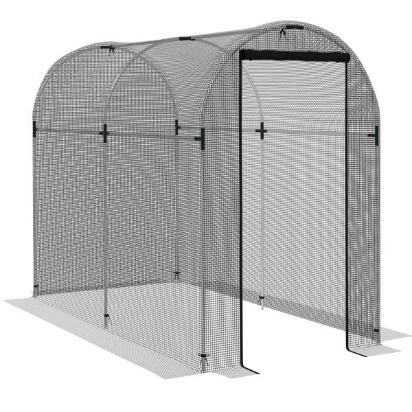 Estufa de Jardim com 1 Porta com Fecho de Correr Suporte e Anti UV 120x240x188cm