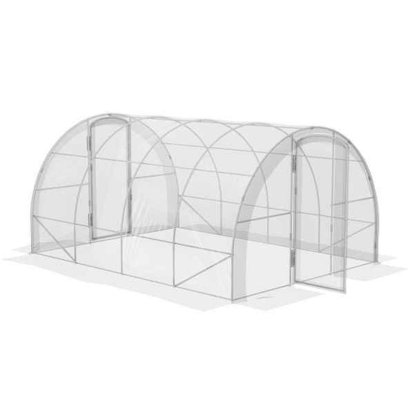 Estufa de Túnel 4x3x2 m com 2 Portas para Horticultura com Teto Arredondado