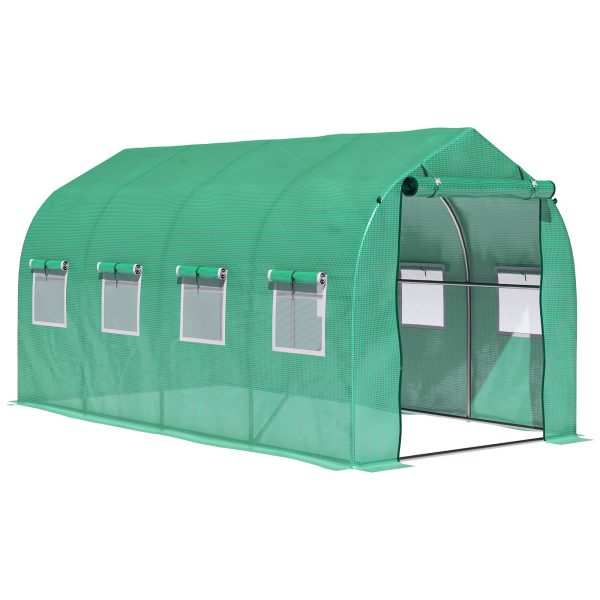 Estufa tipo Túnel 4x2x2 m com 8 Janelas de Malha e Porta