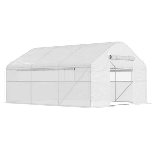 Estufa tipo Túnel 4x3x2 m  com 2 Janelas Cobertura PE Anti UV e 1 Porta de Enrolar com Fecho de Correr