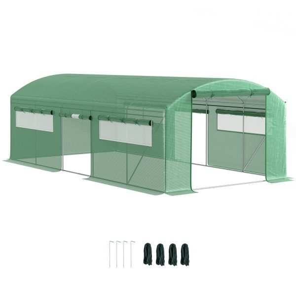 Estufa tipo Túnel 6x3x2 m com 4 Janelas de Malha