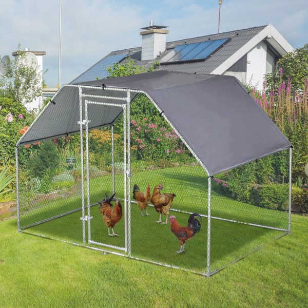 Galinheiro para aves domésticas de metal galvanizado com fechadura e cobertura Oxford, 280x190x195cm - Image 1