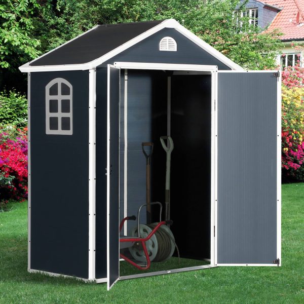 Galpão de jardim Porta dupla Grade Ventilação Janela 190x104x226cm
