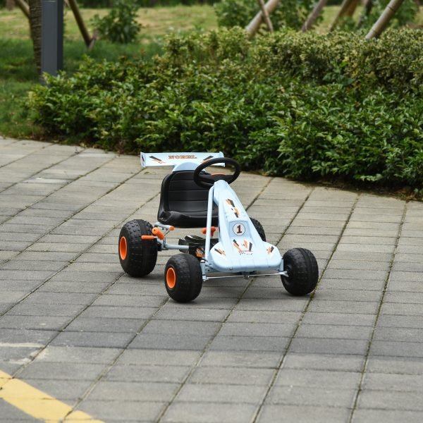 Go Kart de pedais para crianças acima dos 3 anos com travão e assento ajustável, Carga máx. de 35 kg, 97x66x59cm, Cor Azul - Image 1