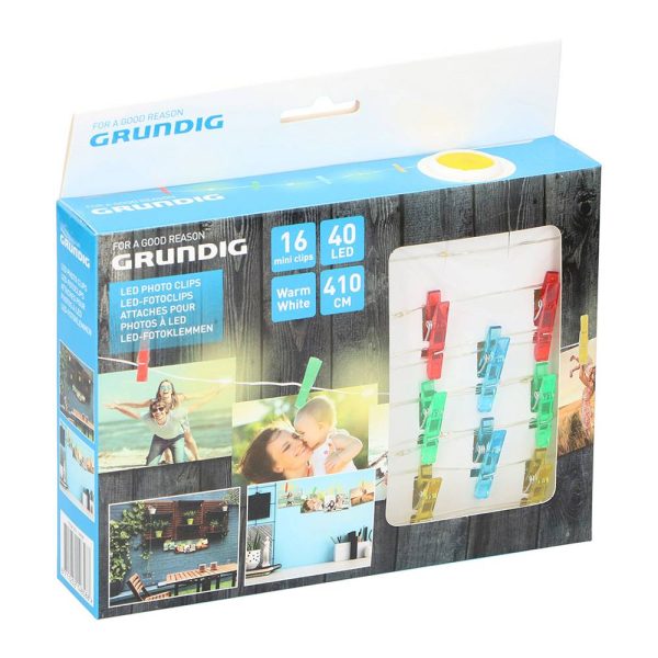 Grinalda 40 Leds Com Mola Para Fotos A Pilhas. Comprimento:
