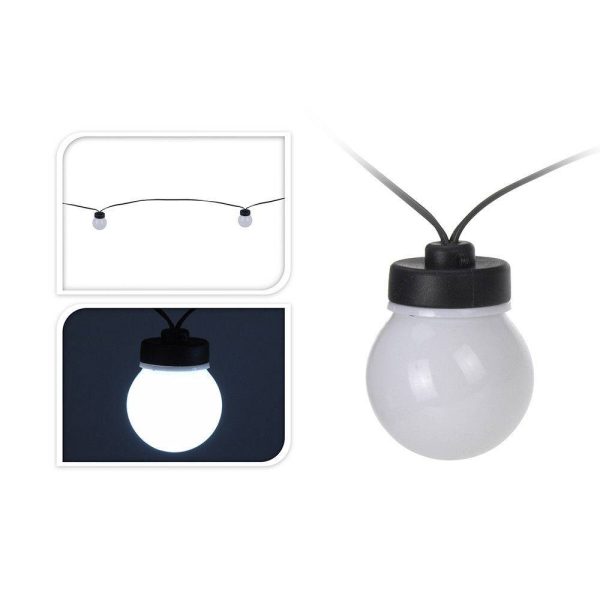 Grinalda Branco Frio Com 20 Lâmpadas Esféricas De Led Fixa