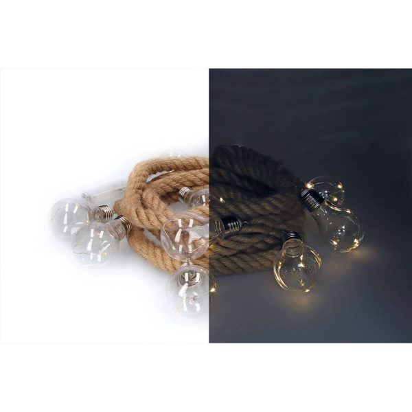 Grinalda Corda Natural Com 30 Lâmpadas Led 3Mts 2Xaa