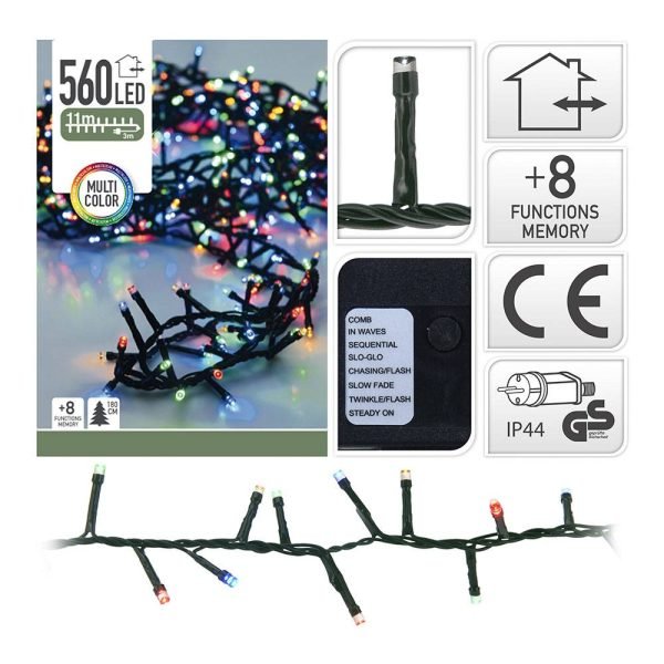 Grinalda Led Tipo Espinheiro 560 Led Extra Multicolor 11Mts