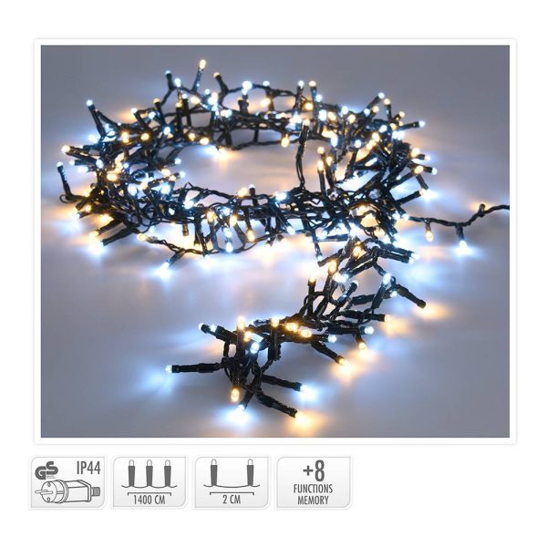 Grinalda Micro Cluster 700 Led 14M Luz Quente