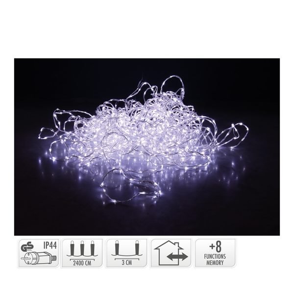 Grinalda Soft Wire 800 Led Branco Frio 8 Funções 24M