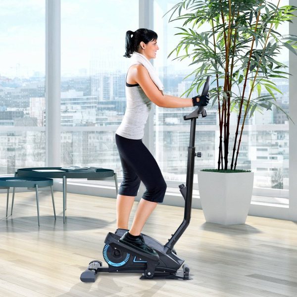 HomCom® Bicicleta Elíptica Resistência Ajustável Ecrã LCD com guiador