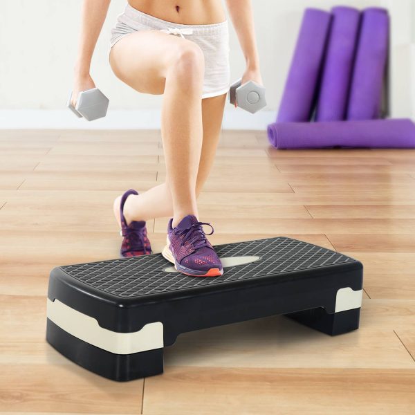 HomCom® tábua plataforma Step para Desporto com Altura Regulável a 2 níveis de carga 150 KG