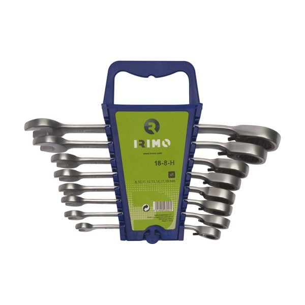 Jogo de 8 Chaves IRIMO Combinadas com Roquete Fixa 8-19mm