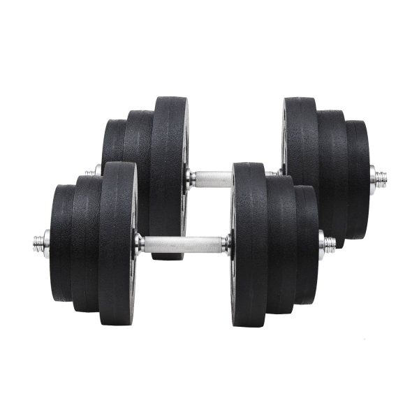 Jogo de Halteres Pesos de Fitness 40KG Ajustável Profissionais Ginásio Doméstico e Musculação com Barra Aço e Discos - Image 1