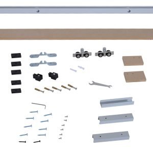CCJH-Deslizante Kit de Hardware Porta Celeiro, Dupla Porta Interior, Porta  Track Acessório, Montagem do teto, Eu Forma
