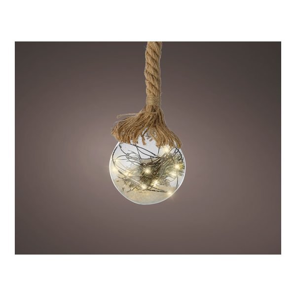 Lâmpada 30 Micro Led Com Corda E Decoração Natural Ø14X80Cm 30 Lm