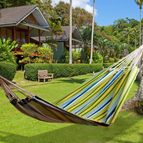 Maca para pendurar Multicolor Verde Algodão Poliéster 210x145cm