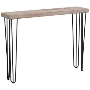 Mesa Consola Moderna de Entrada com Patas Aço Anti-Tombo Móvel para Sala Estar Corredor 110x25x79