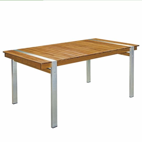 Mesa Norah Madeira / Aço Inoxidável 220 X 100 X 74 Cm
