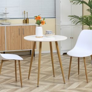 Mesa Redonda para 2 Pessoas Estilo Nórdico com Bancada Ø72x75cm