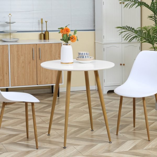 Mesa Redonda para 2 Pessoas Estilo Nórdico com Bancada Ø72x75cm