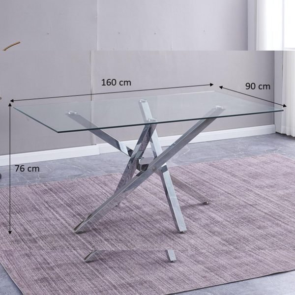 Mesa Retangular Limoges em Vidro e Metal - Image 2