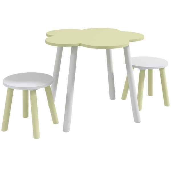 Mesa com Cadeiras para Crianças de 2-5 Anos Mesa com Forma de Flor Ø59x50 cm e Cadeiras Ø28x26 cm