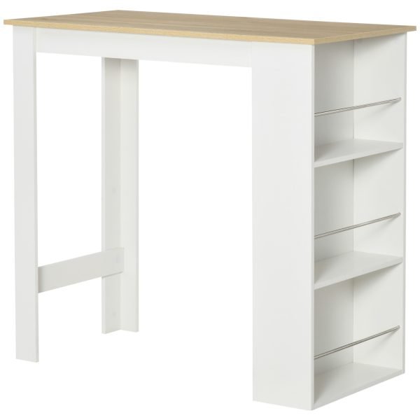 Mesa de Bar de Bistrô com 3 Prateleiras 112x57x106 cm