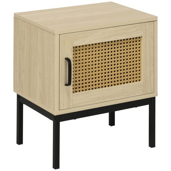 Estilo Cannage com Pés de Metal 43x30x51 cm Madeira e Preto
