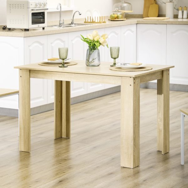 Mesa de Cozinha Retangular Estilo Moderno com Bancada de Melamina de Madeira Carga 50 kg 120x69x75cm